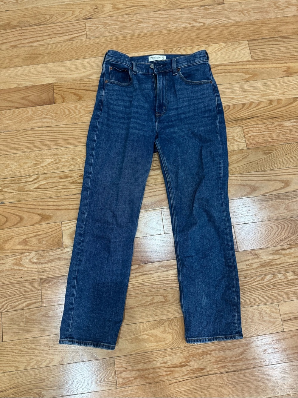 Abercrombie & Fitch Dark Blue Ankle Straight Jeans